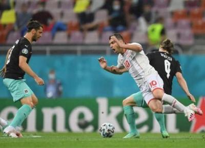یورو 2020، تساوی اتریش و مقدونیه در خاتمه نیمه نخست، ثبت اولین گل تاریخ مقدونیه در تاریخ یورو